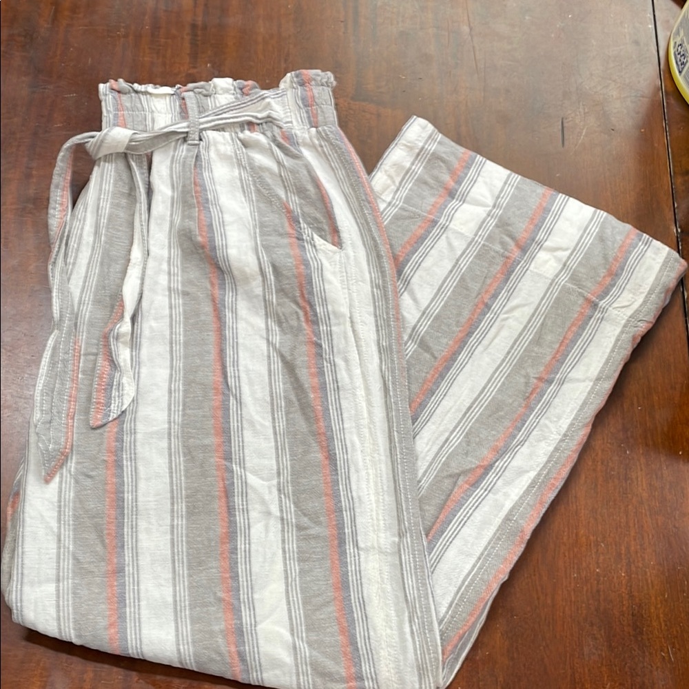 Striped Wide-Leg Pants